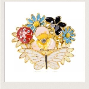 HOST PICK!🌷NWT Swarovski Ladybug Adjustable Flower Enamel Adjustable Ring